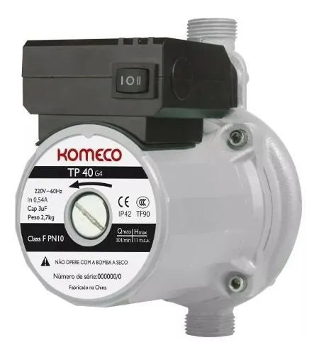 MINI BOMBA PRESSURIZADORA DE ÁGUA KOMECO TP40 G4 FERRO 220V (cód: 7896873117272)