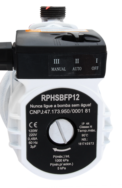 MINI BOMBA PRESSURIZADORA DE ÁGUA RINNAI RRFS120W 127V (cód: 7896576403054)